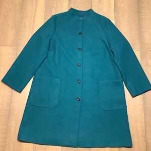 J.Jill Coat Jacket‎ Womens Size XL Teal Ocean Blue Button Car Coat Chelsea NEW